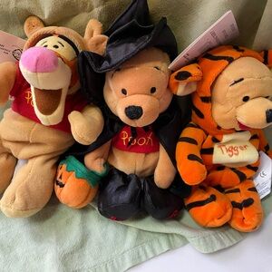 Disney Tigger and Pooh Halloween Plush Set - Orange, Black, and Red